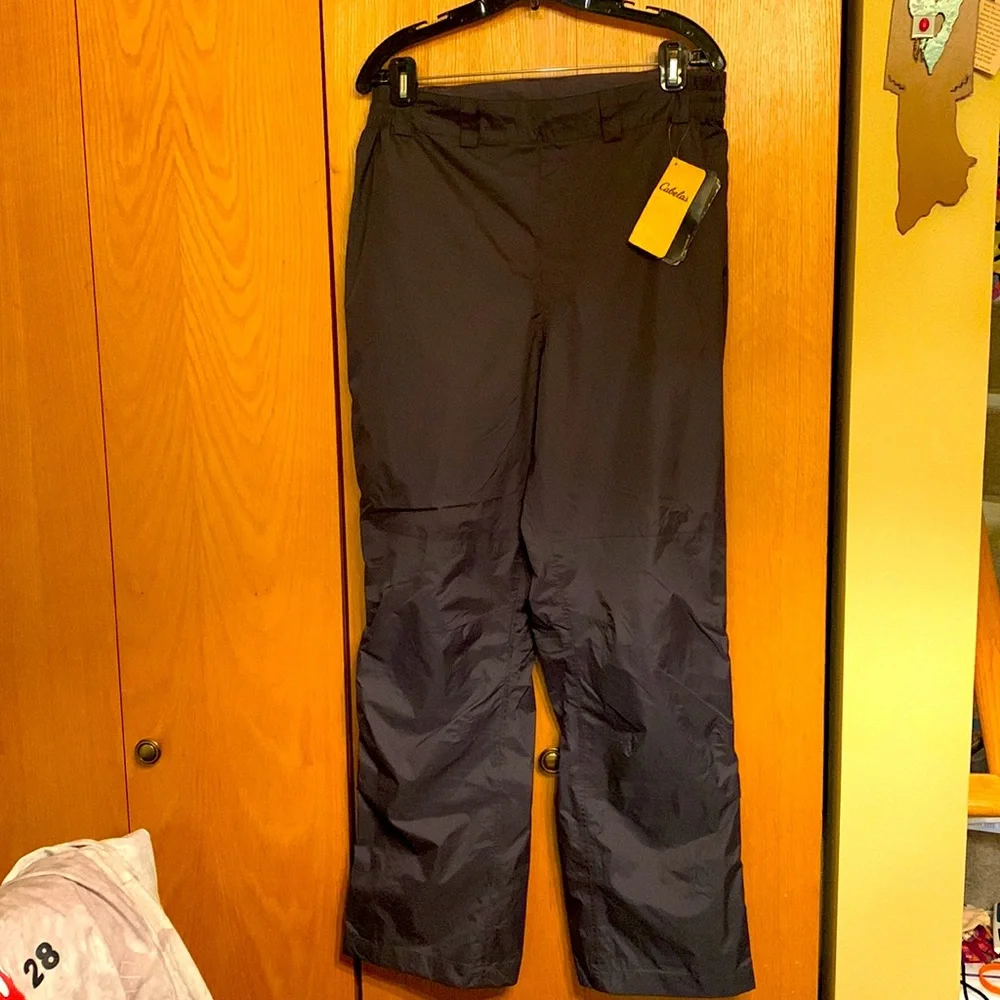New with tags Cabela’s Drencher Rain pant Med packable waterproof pants gray NEW